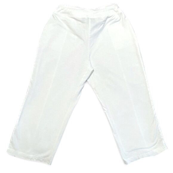 Onque Casual White Drawstring Wide-Leg Pants Size PM - Picture 2 of 4